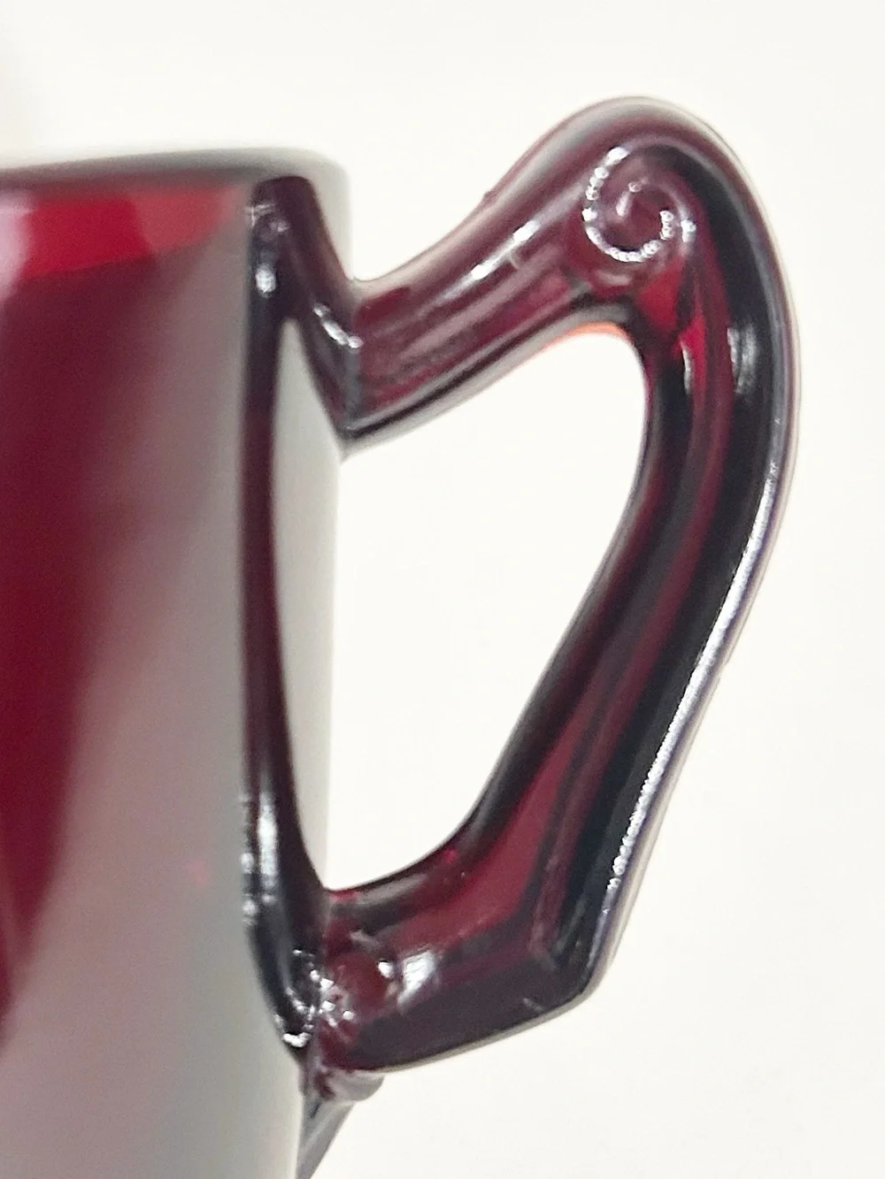 Vintage Anchor Hocking Royal Ruby Red Glass Foot Creamer Pitcher Starburst Base